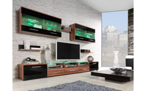 Вітальня Cama 1 слива-чорний глянець CAMA MEBLE Польща